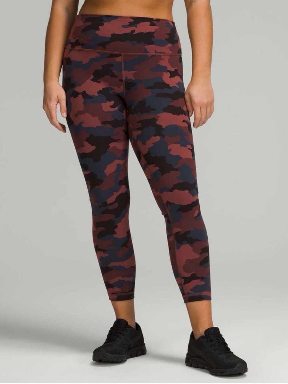 Lululemon Wunder Train High-Rise Tight 25" Heritage 365 Camo Smoky Red size 4